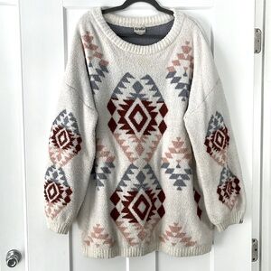 Arula (Altar’d State) oversized sweater size X (XL) aztec multicolored